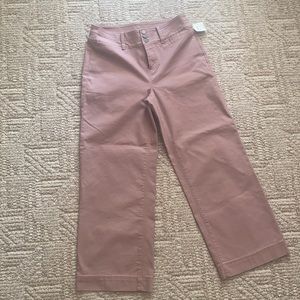 NWOT loft dusty rose wide leg cropped pants 4